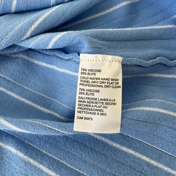 Autumn Cashmere NWT Sleeveless Pleated Stripe Peplum Periwinkle Blue Top Small - Picture 8 of 8